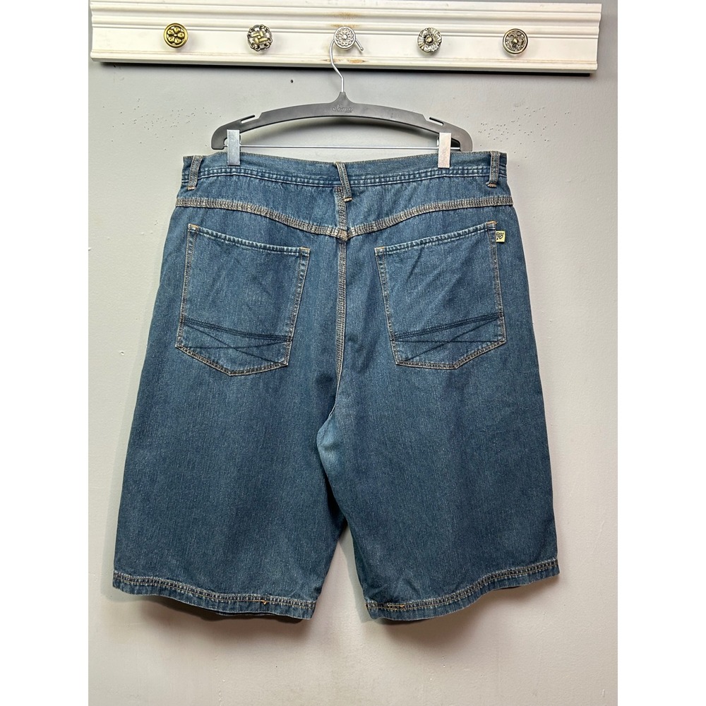 Brooklyn Xpress Denim Shorts Mens 42 Blue Baggy Y2K Streetwear Medium Wash